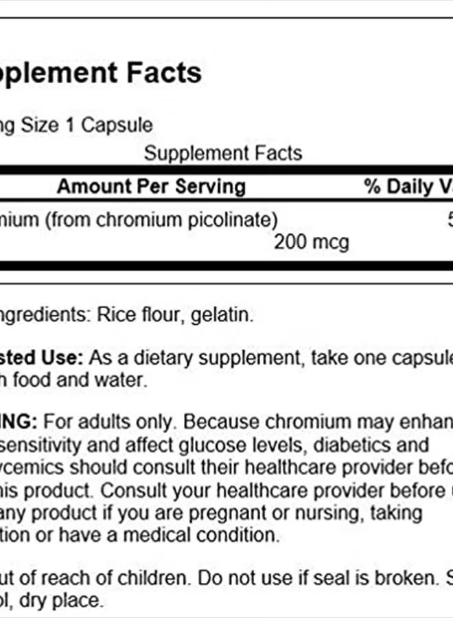 SWANSON Chromium Picolinate 200 mcg, 200 Capsules - Image 3