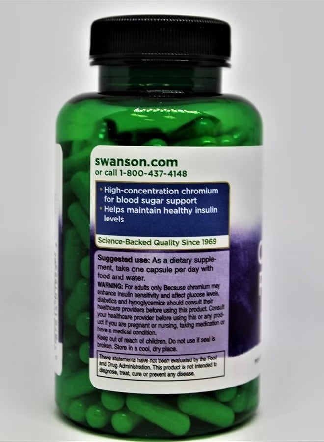 SWANSON Chromium Picolinate 200 mcg, 200 Capsules - Image 2