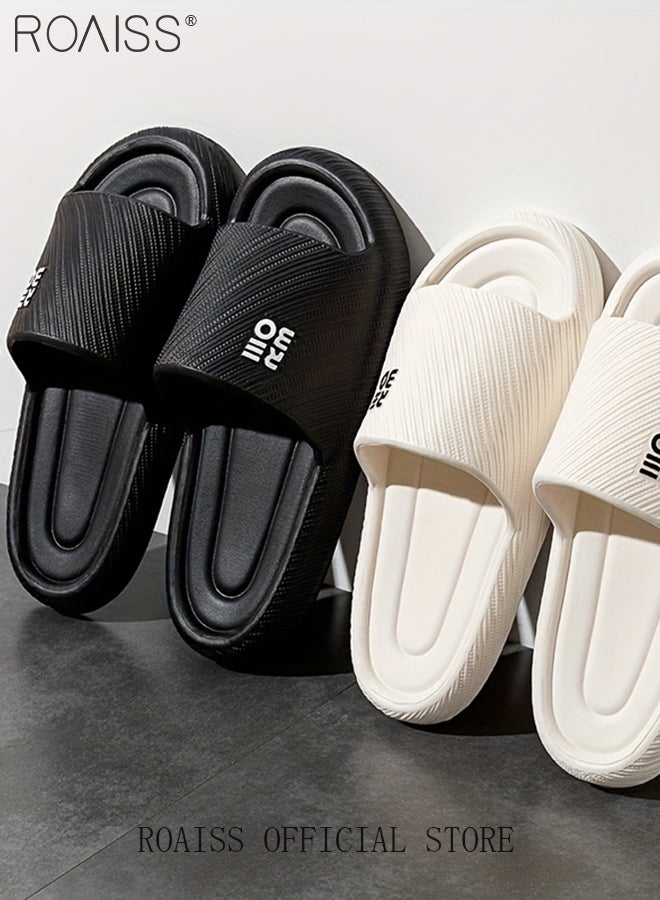 roaiss Thick Sole EVA Household Slippers for Men Trendy Anti-Slip Non-smellable Soft Elasticity Skin Friendly Outdoor Slides Comfortable Cool Lightweight Indoor Bath Home Sandals  - Image 4