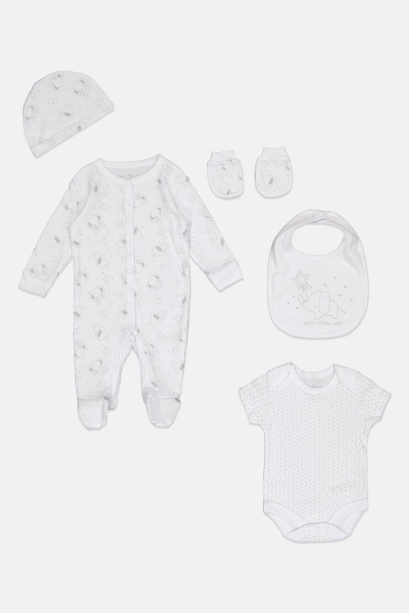 Rock-A-Bye Baby Boutique Toddlers Boy 5 pcs Graphic Print Bodysuit Set, Multicolor  - Image 1