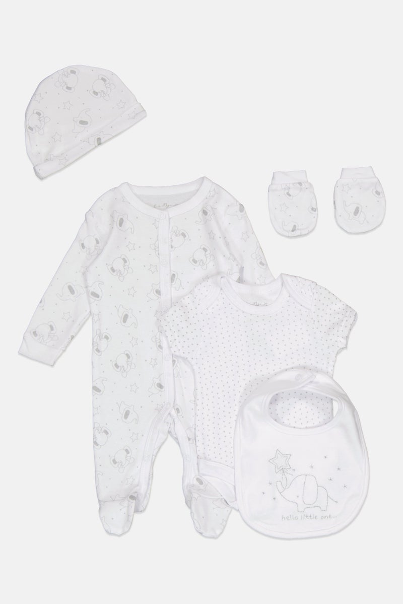 Rock-A-Bye Baby Boutique Toddlers Boy 5 pcs Graphic Print Bodysuit Set, Multicolor  - Image 3