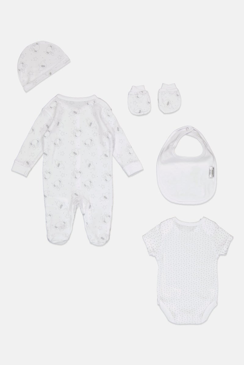 Rock-A-Bye Baby Boutique Toddlers Boy 5 pcs Graphic Print Bodysuit Set, Multicolor  - Image 2