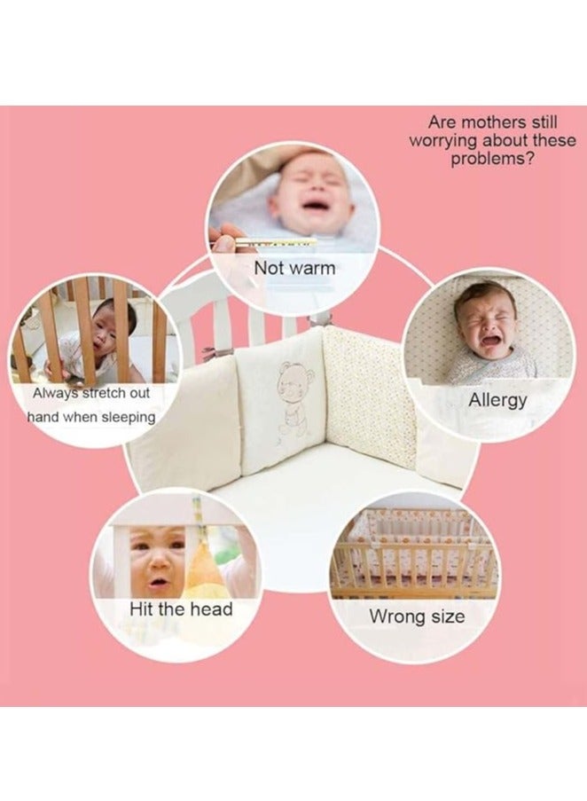 DUNISO 6 قطع واقي سرير الأطفال، بطانة سرير شبكية قابلة للتنفس، غطاء سكة سرير آمن وقابل للغسل، مضاد للاصطدام، سهل التنظيف، مناسب لمجموعة متنوعة من أسرّة الأطفال، 30 سم * 30 سم - Image 4