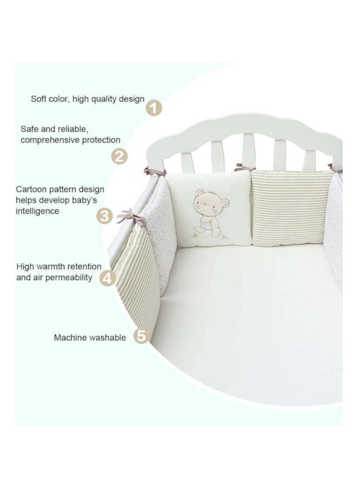 DUNISO 6 قطع واقي سرير الأطفال، بطانة سرير شبكية قابلة للتنفس، غطاء سكة سرير آمن وقابل للغسل، مضاد للاصطدام، سهل التنظيف، مناسب لمجموعة متنوعة من أسرّة الأطفال، 30 سم * 30 سم - Image 3