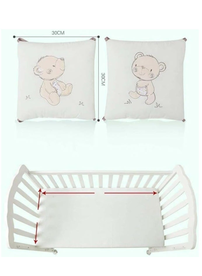 DUNISO 6 قطع واقي سرير الأطفال، بطانة سرير شبكية قابلة للتنفس، غطاء سكة سرير آمن وقابل للغسل، مضاد للاصطدام، سهل التنظيف، مناسب لمجموعة متنوعة من أسرّة الأطفال، 30 سم * 30 سم - Image 2