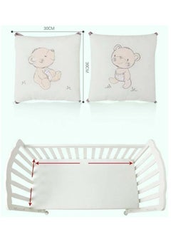 DUNISO 6 Pieces of Baby crib protective pads, male and female universal pure cotton rectangular surround pads, children's bed surround, soft, breathable and anti collision, 30cm * 30cm  - Image 2