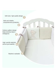 DUNISO 6 Pieces of Baby crib protective pads, male and female universal pure cotton rectangular surround pads, children's bed surround, soft, breathable and anti collision, 30cm * 30cm  - Image 3