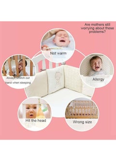 DUNISO 6 Pieces of Baby crib protective pads, male and female universal pure cotton rectangular surround pads, children's bed surround, soft, breathable and anti collision, 30cm * 30cm  - Image 4