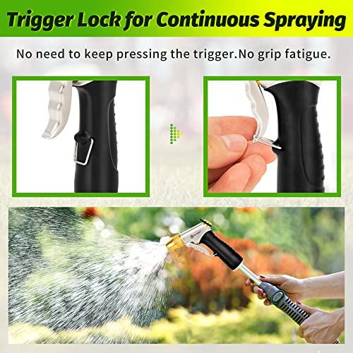 AUTOMAN Metal Hose Nozzle, High Pressure Garden Hose Sprayer, 100% Metal Water Hose Nozzle, Adjustable Watering Nozzle, Heavy Duty Garden Nozzle for Watering Plants & Lawns, Washing Cars & Pets - Image 5