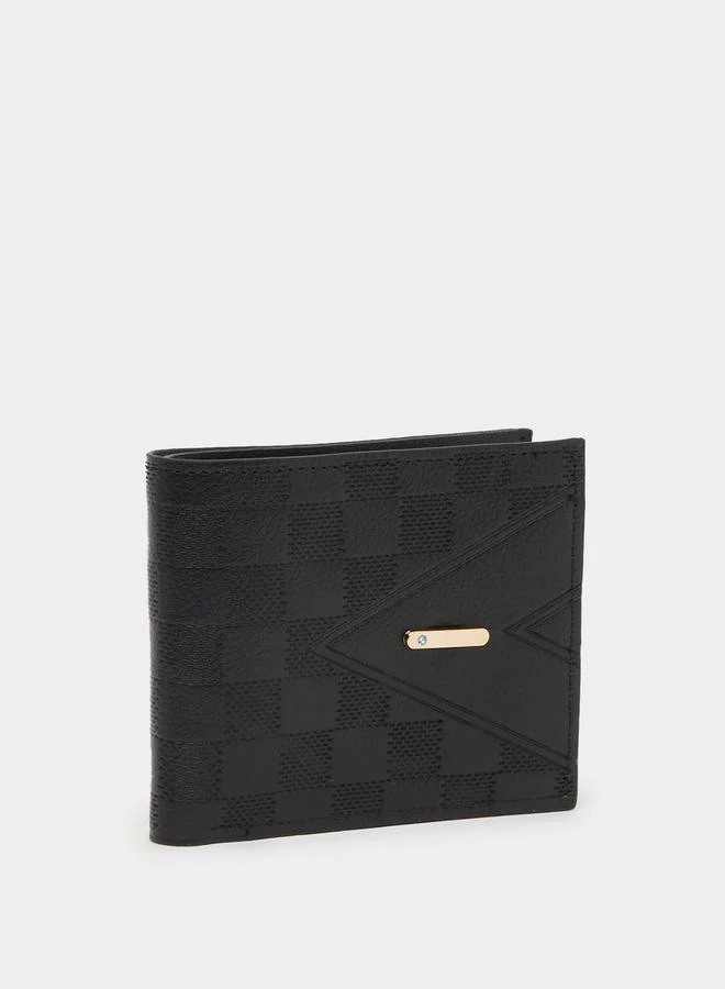 ستايلي Black Solid Checkered Wallet