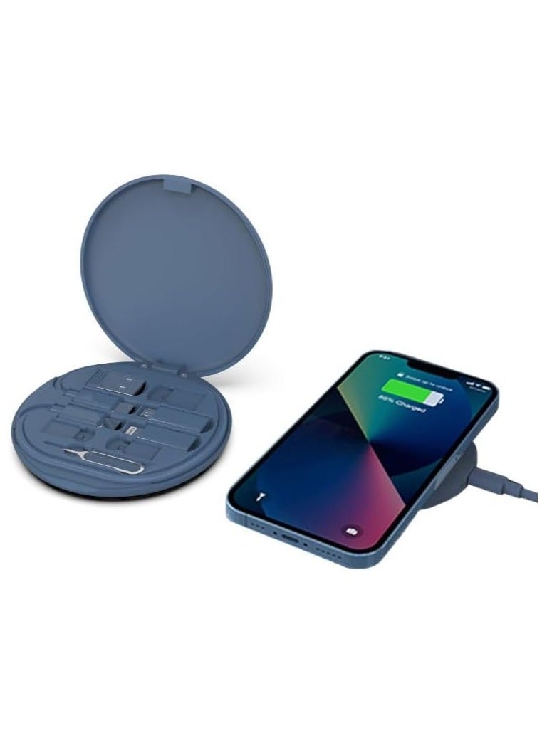 Memorii Multi cable connectors with 15W Wireless Charger Travel Cable Set Pocket USB C to Micro USB Lightning USB A Cable Convertor Adapter Kit - Image 1