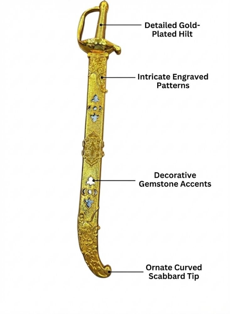 Premium Saudi Traditional Kids Sword Costume Prop – Decorative Arabic Toy Sword for National Day & Founding Day, Lightweight Safe Play Sword for Children, Cultural Dress Accessory in Saudi Arabia - Image 3