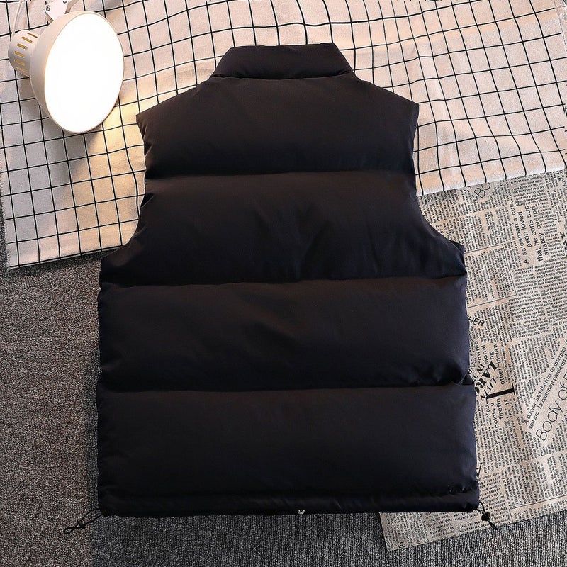 Men'S And Women'S Down Cotton Vest Men'S Casual Fashionable Vertical Collar Thickened Warm Sleeveless Vest Vest - Image 5