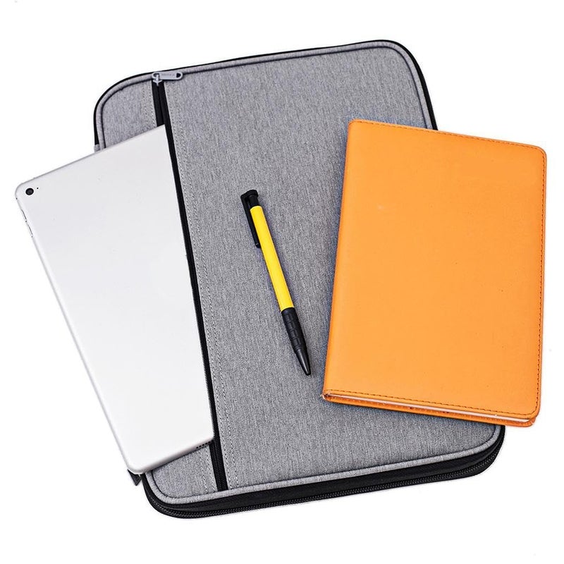 BTSKY New Universal A4 Document Bags Portfolio Organizer- Waterproof Travel Gear Organizer Zipper Case/Document File Bag for Ipads, Notebooks, Pens, Document Dark Grey New - Image 4