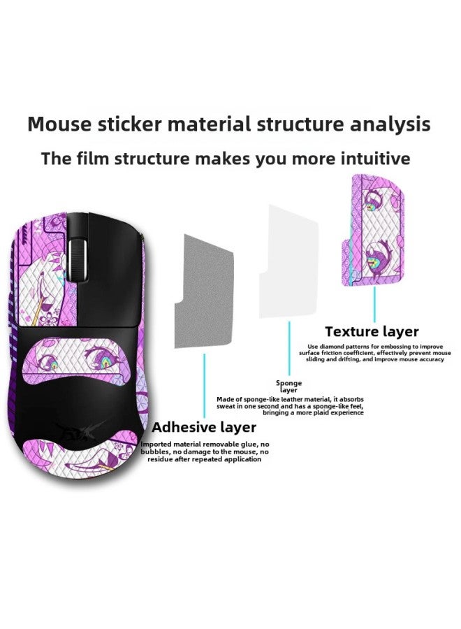 Suitable For ATK Fierce Air F1 PRO/PROMAX Mouse Anti-Slip Sticker Master Edition Full Pack With Back Sticker Sweat-Absorbing Lizard Skin-Color:ATK Fierce Empty F1-SY-040 Team Printing/Black Diamond-Full Package  - Image 4