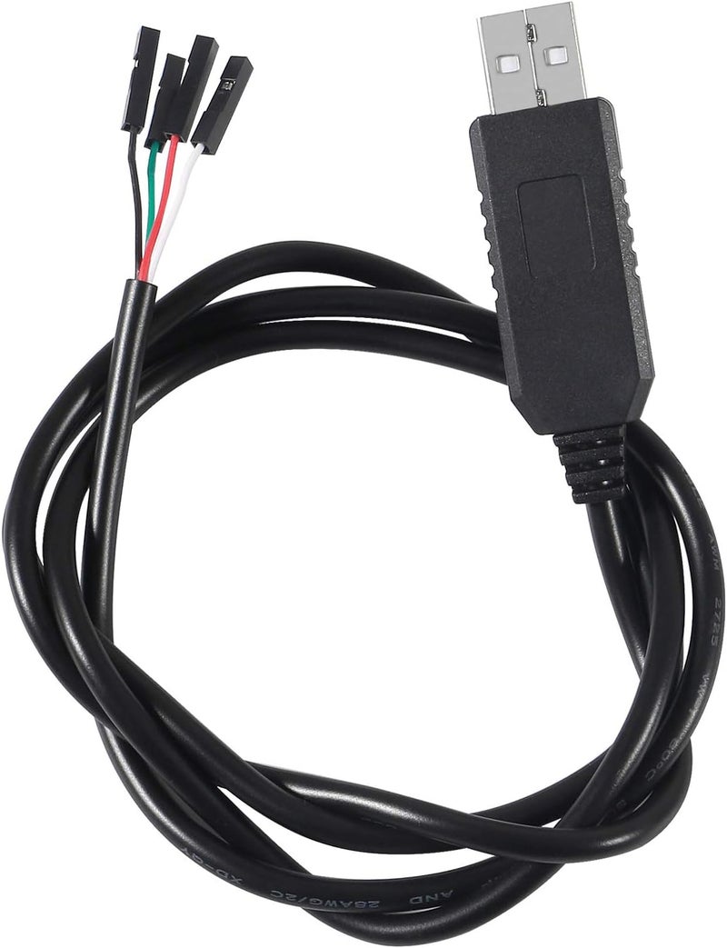 اتنسينك 2 عبوة PL2303 PL2303HX: كابل تحويل من USB إلى TTL سلسلي بجهد 3.3V، كابل تصحيح الأخطاء، محول من USB إلى RS232 TTL، منفذ أنثوي بـ 4 أطراف لتنزيل البرامج على أردوينو (كابل PL2303HX) - Image 2
