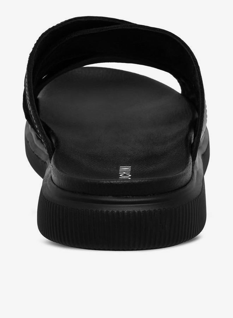 DUCHINI Men Leather Cross Strap Sandals - Image 5