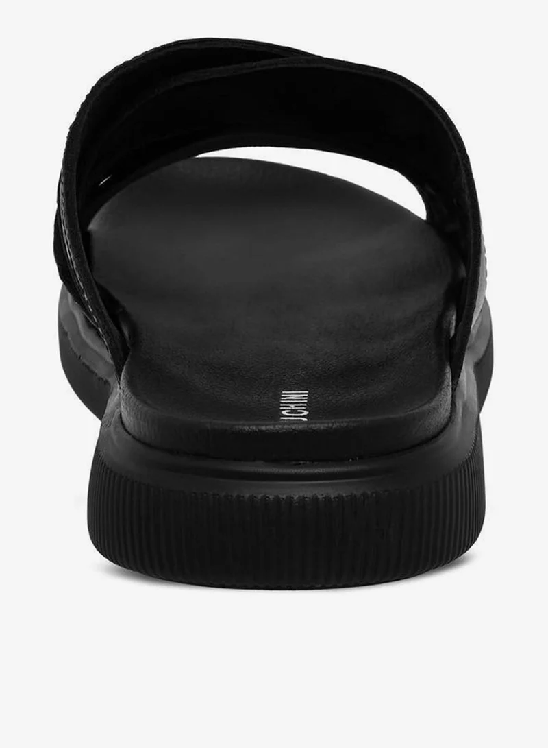 DUCHINI BLACK Men Leather Cross Strap Sandals for Men | Best Price UAE
