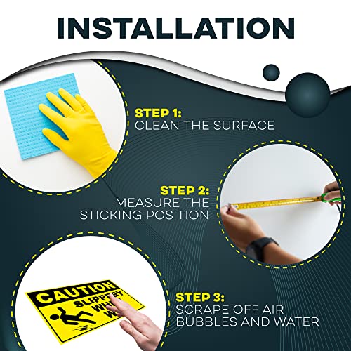 DIMARONGTON Caution Slippery When Wet Stickers, 4x6 Vinyl Decals, Caution Wet Floor Sign, 3 Pack - Image 5