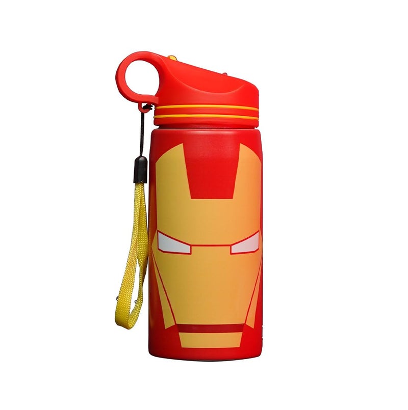 Gritzo Iron Man Sipper Bottle (Red, 500ml) | BPA Free, Leak-Proof - Image 1