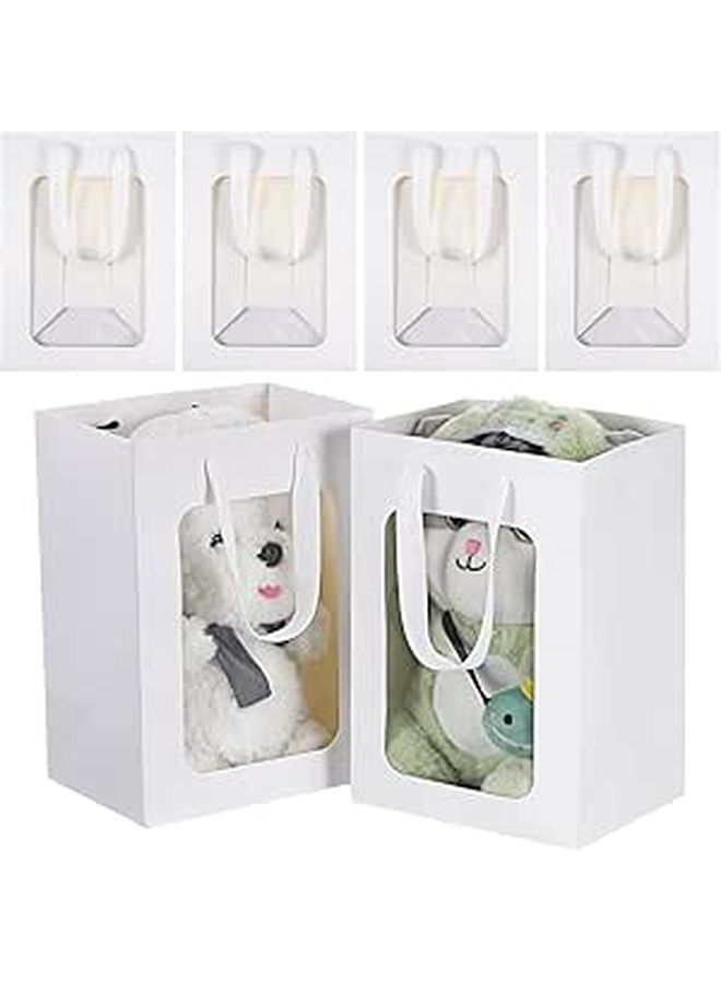 20 Pcs Window Bags With Handles 18 X 13 X 25Cm Light Colored Celebration Treat Bags For Wedding Birthday Bouquet Wrapping - Image 1