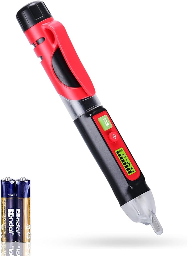 PROMASS promass Non-Contact AC Voltage Detector Pen, Dual Range, Adjustable Sensitivity, Electricity Live/Null Wire Breakpoint Tester with Flashlight and Buzzer Beeper Alarm Indicator  - Image 1