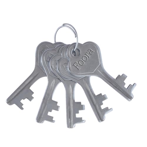 Foora Small Lock and Keys, Long Neck Shackle Door Lock for Home, Shop Same Key for Multiple Lock, 2 Padlock 5 Same Key Lock Set, Common Key Lock Set of 2 Silver Finish - Image 4