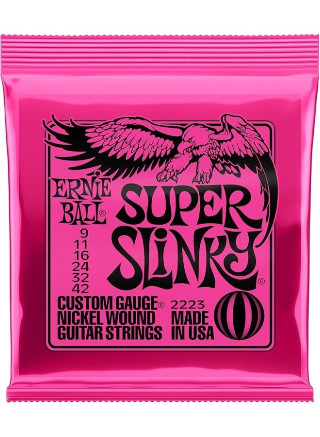 Ernie Ball 2223 Super Slinky Electric Guitar Strings Set (008-038) | Nickel-Plated Steel | Extra Light Gauge, Easy Bending - Image 1