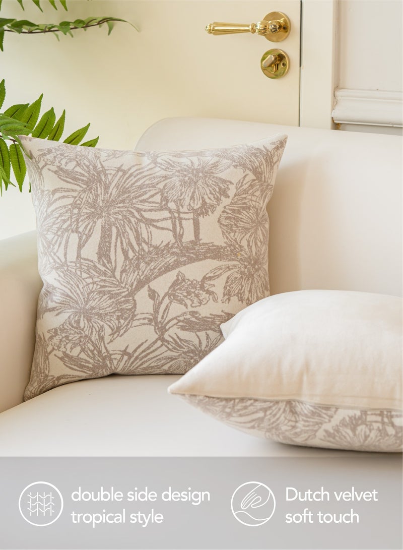 a moment a moment Beige Palm Leaves Decorative Cushion Cover 30x50 CM Botanical Monstera Tropical Palm Leaf Plants Decorative Throw Pillow Cover Set of 2 Farmhouse Home Decor Cushion for Sofa Couch Bed  - Image 2