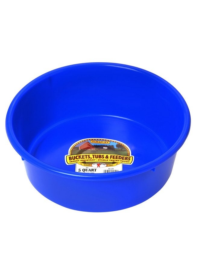 ليتل جايانت وعاء بلاستيكي متعدد الاستخدامات من Little Giant® | وعاء تغذية | دلو تغذية متين ومتعدد الاستخدامات للماشية | صنع في الولايات المتحدة الأمريكية | سعة 5 كوارت | أزرق - Image 1