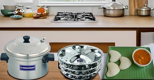 TENNYSON Jointless Idli Cooker with 4 hearts idly Plates - Image 1