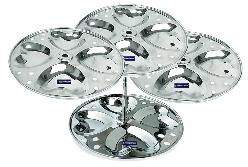 TENNYSON Jointless Idli Cooker with 4 hearts idly Plates - Image 3