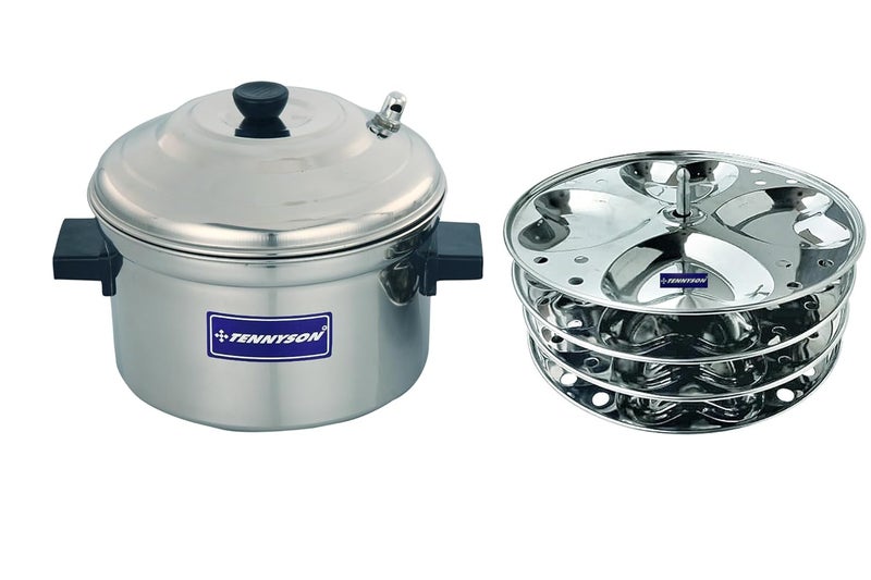 TENNYSON Jointless Idli Cooker with 4 hearts idly Plates - Image 2