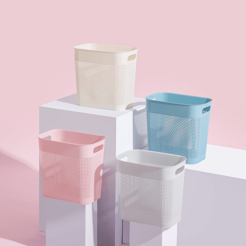 UUJOLY Plastic Trash Can Wastebasket, Garbage Container Basket for Bathrooms, Kitchens, Offices, Kids Rooms (Pink, 3 Gallon), 1 Pack - Image 5
