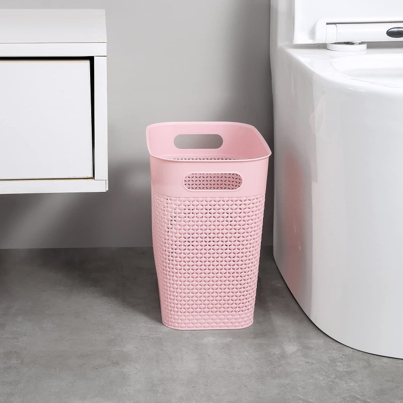 UUJOLY Plastic Trash Can Wastebasket, Garbage Container Basket for Bathrooms, Kitchens, Offices, Kids Rooms (Pink, 3 Gallon), 1 Pack - Image 4