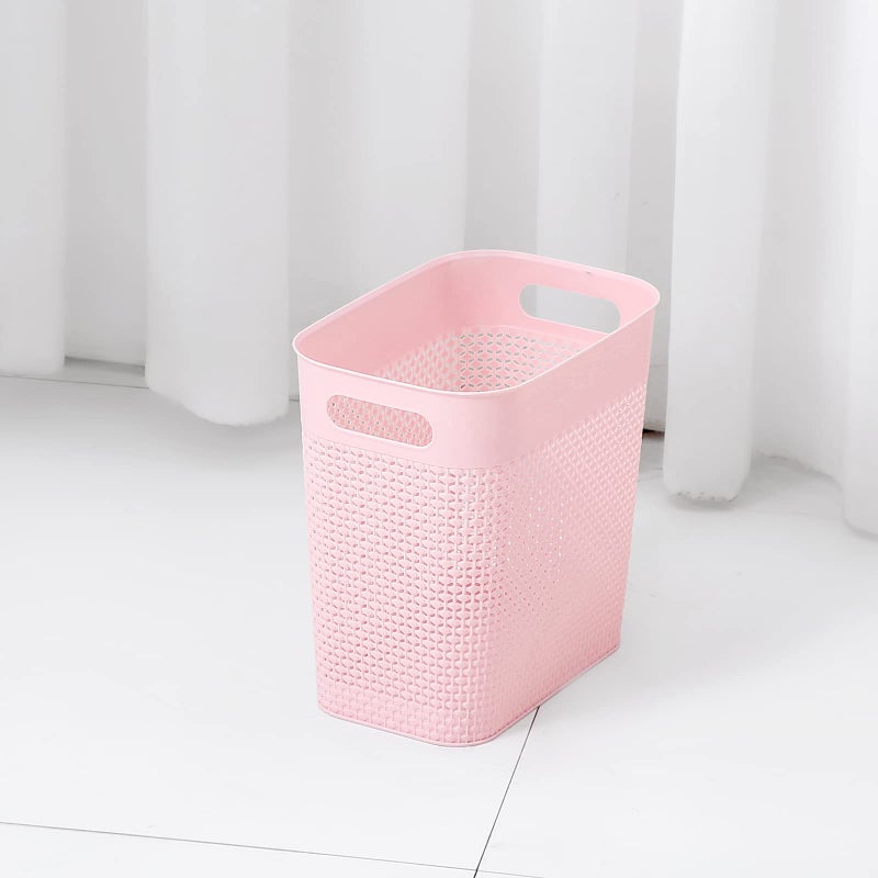 UUJOLY Plastic Trash Can Wastebasket, Garbage Container Basket for Bathrooms, Kitchens, Offices, Kids Rooms (Pink, 3 Gallon), 1 Pack - Image 3