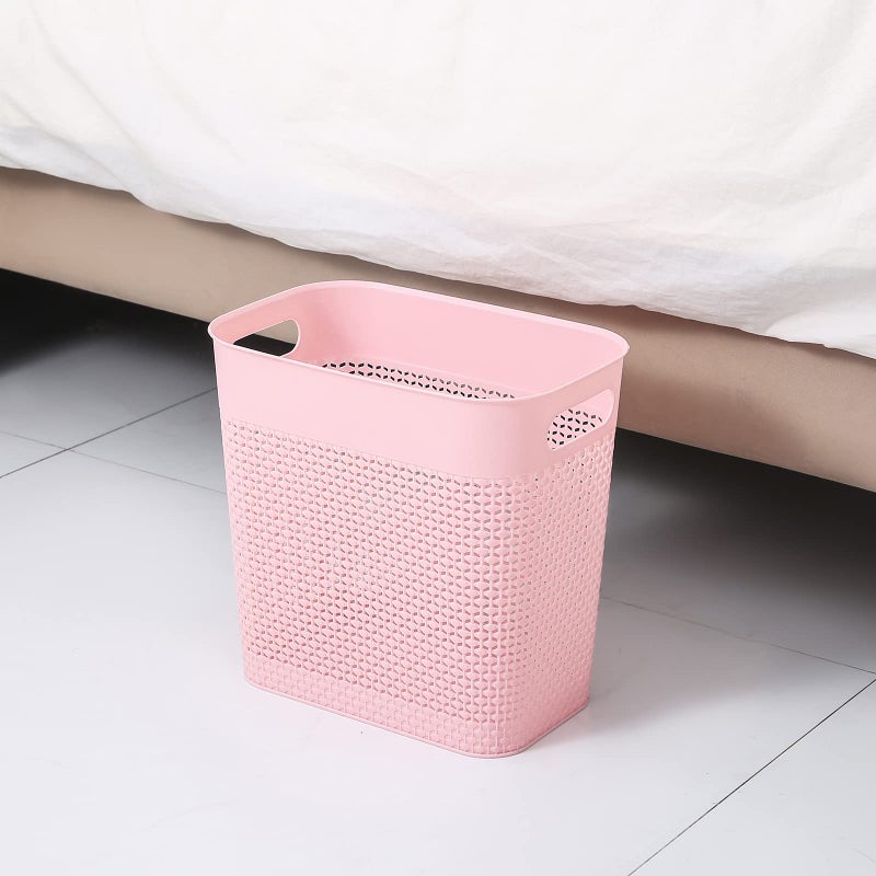 UUJOLY Plastic Trash Can Wastebasket, Garbage Container Basket for Bathrooms, Kitchens, Offices, Kids Rooms (Pink, 3 Gallon), 1 Pack - Image 2