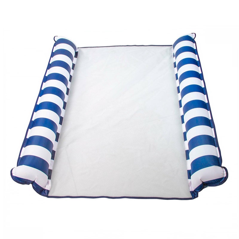 Aqua Leisure Aqua 2-in-1 Catalina XL Pool Float & Water Hammock – 1-2 Person, Multi-Purpose Inflatable Pool Floats for Adults – Patented Thick, Non-Stick PVC Material – Navy/White Stripe - Image 1
