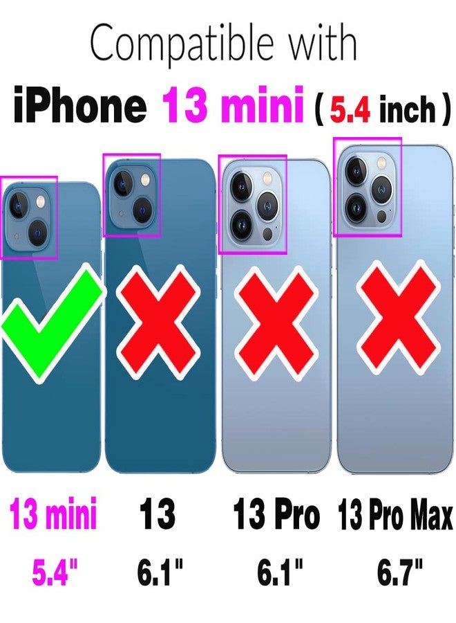 أسو ويش جراب هاتف Asuwish لهاتف iPhone 13 Mini مقاس 5.4 بوصة، غطاء محفظة بسحاب مع واقي شاشة وحامل بطاقات قابل للطي لحجب تقنية RFID، متوفر باللون الأسود، مناسب للرجال والنساء والفتيات. - Image 2