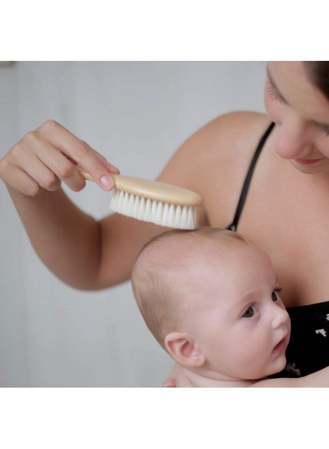 Chibello Chibello Baby Hair Care Set - 4 Piece Wooden Brush and Comb Set with Natural Goat Bristles, Ideal for Preventing Cradle Cap, Perfect for Baby Shower and Registry - Image 1