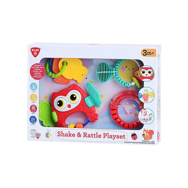 Playgo Shake & Rattle Playset for Babies - 4 Pieces, 3M+, Sensory & Motor Skills Development, 32x5x23 cm - Image 3