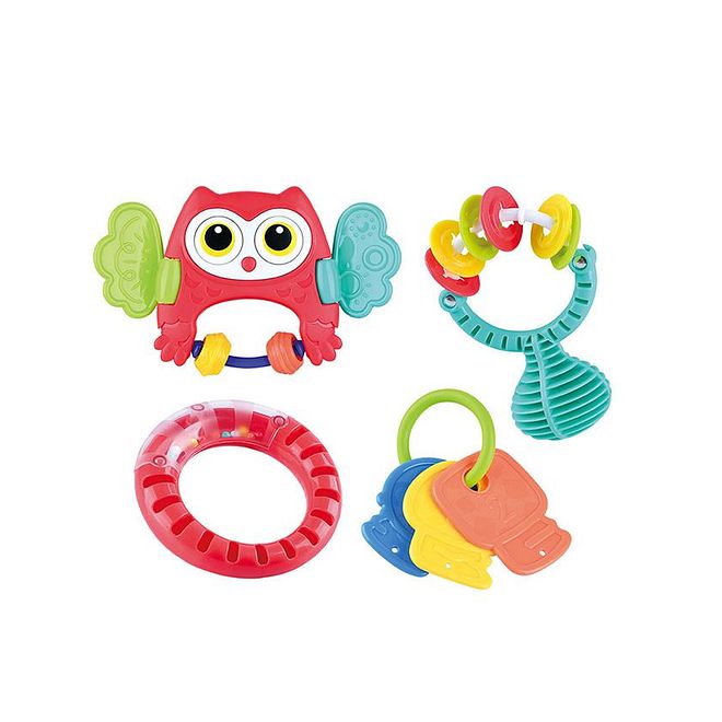 Playgo Shake & Rattle Playset for Babies - 4 Pieces, 3M+, Sensory & Motor Skills Development, 32x5x23 cm - Image 1