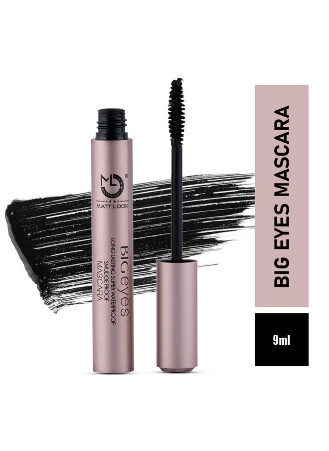 matt look Big Eyes Long Lasting Super Waterproof Smudge Proof Mascara | Jet Black Color Mascara | Gives Ultimate Length | Easy To Carry | One Stroke Application | Quick Drying Formula | Gives Good Volume | 9 Ml  - Image 2