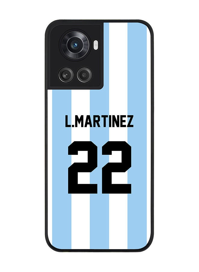 Stylizedd Rugged Black edge case for OnePlus 10R 5G/OnePlus Ace 5G Slim fit Soft Case Flexible Rubber Edges Anti Drop TPU Gel Thin Cover - Football Team - Argentina Player Name - L.Martinez - Image 1
