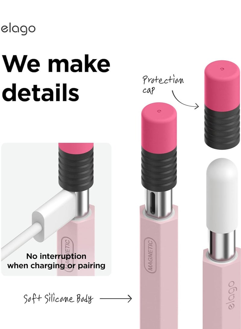 Elago Classic Pencil Case compatible with Apple Pencil USB-C Cover Sleeve, Classic Design Compatible with Magnetic Charging - Lovely Pink - Image 3