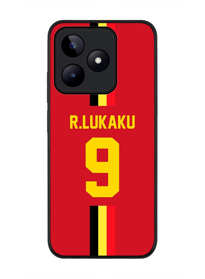 Stylizedd Rugged Black edge case for Realme C51 / Realme Note 50 4G, Slim fit Soft Cover - Football Team - Belgium, Player Name - R.Lukaku - Image 1
