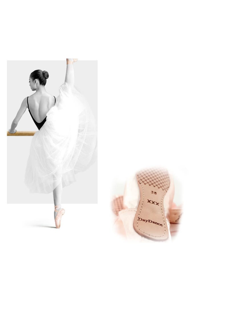 Captaintech Ballet Pointe Shoes Pink Professional Dance Soft Shank Satin with Sewn Ribbon for Girls Women for all Dancers Sise 36(23cm) - Image 3