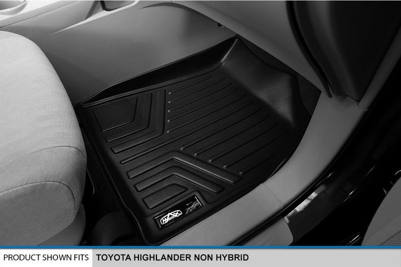 MAX LINER A0038/B0037 Floor Mats 2 Row Liner Set Black for 2008-2013 Toyota Highlander Non Hybrid - Image 3