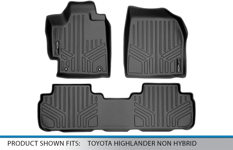 MAX LINER A0038/B0037 Floor Mats 2 Row Liner Set Black for 2008-2013 Toyota Highlander Non Hybrid - Image 5