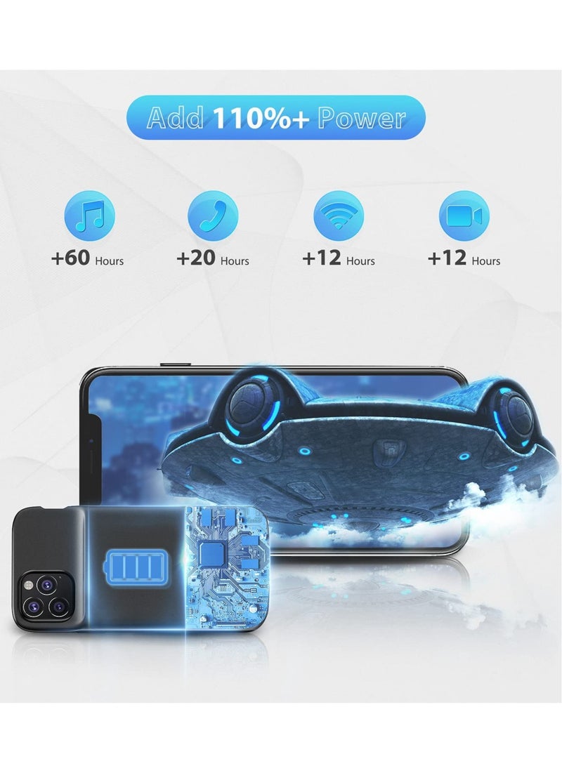 ELTRAZONE حافظة بطارية لهاتف iPhone 11 Pro، حافظة شحن محمولة واقية بسعة 4800 مللي أمبير في الساعة، حافظة شحن قابلة لإعادة الشحن من Smiphee (أسود) - Image 3